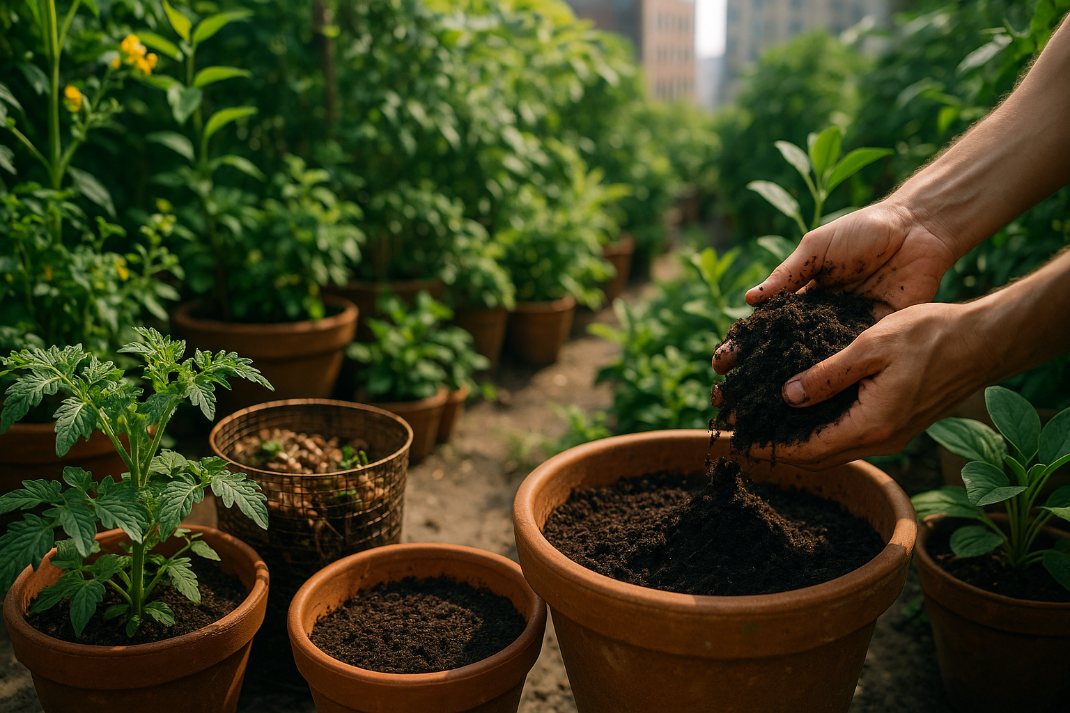Microbioma del sustrato urbano: alimentarlo con compostaje doméstico