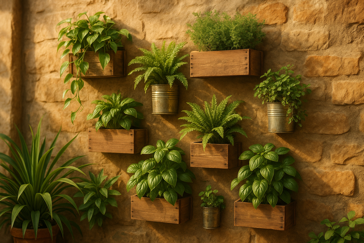 Diseñar jardines verticales con materiales reciclados