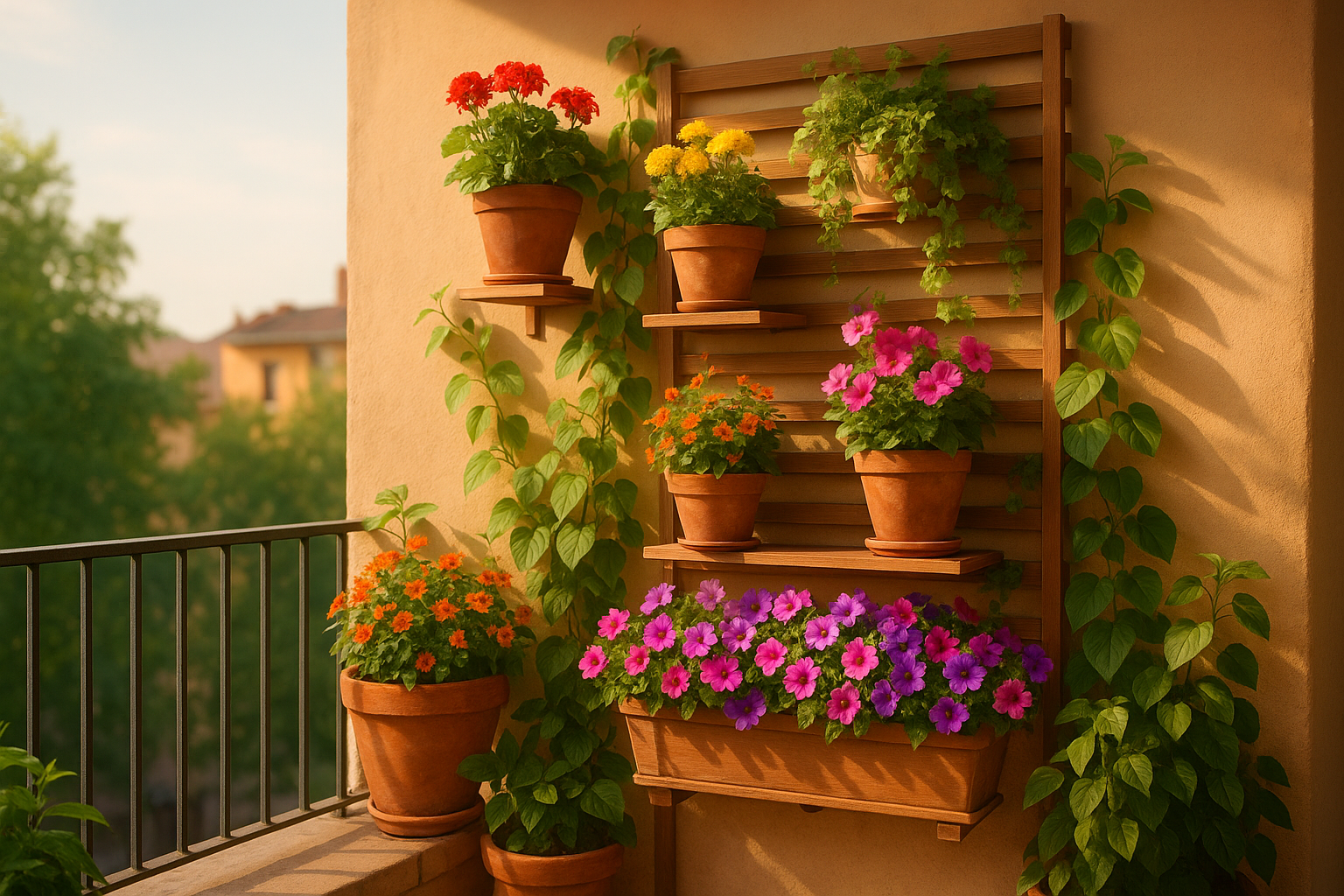 Guía práctica de macetas verticales para balcones soleados