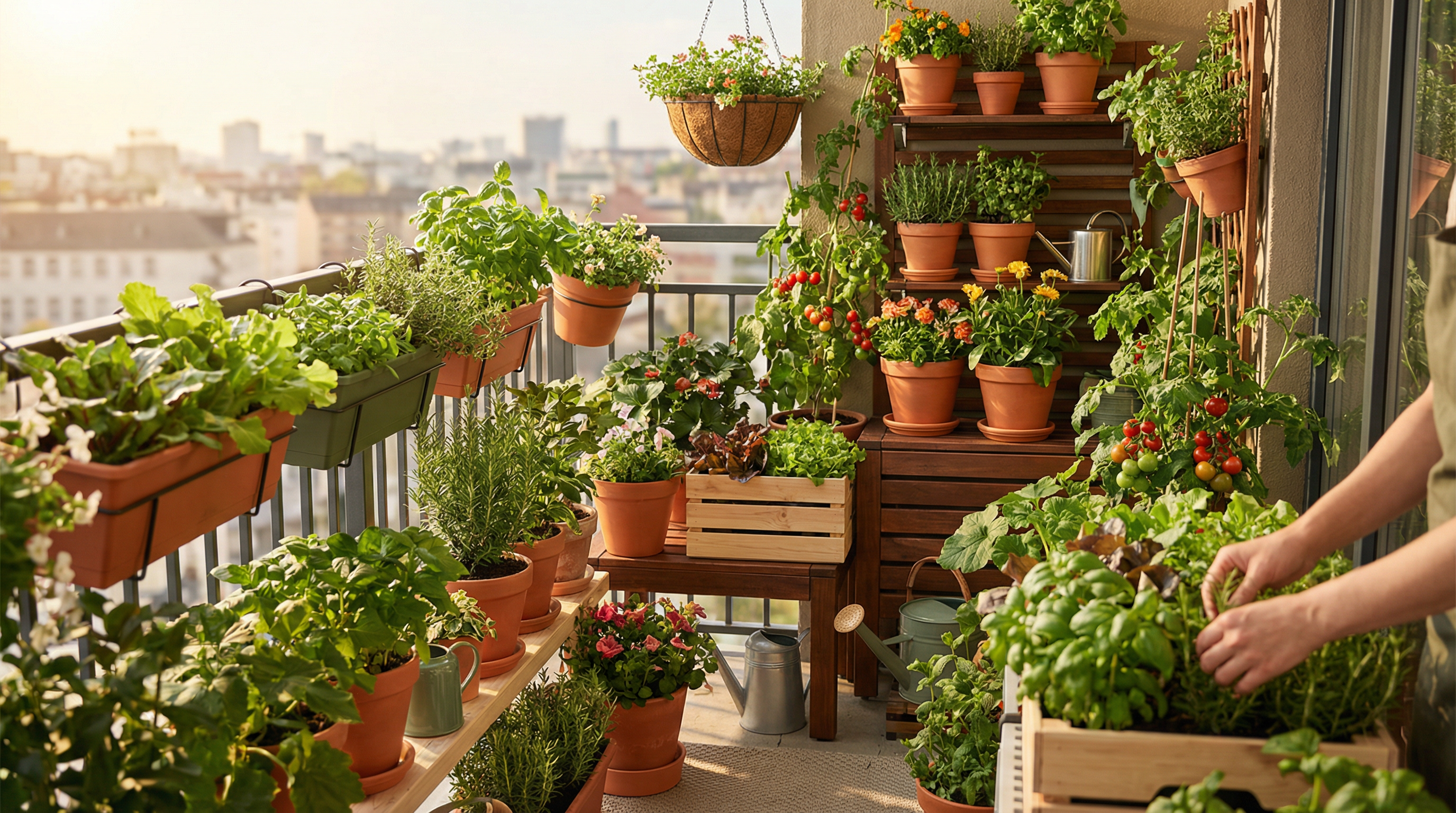 Plantas comestibles ideales para balcones pequeños